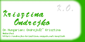 krisztina ondrejko business card